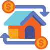 illustration of coins circling house