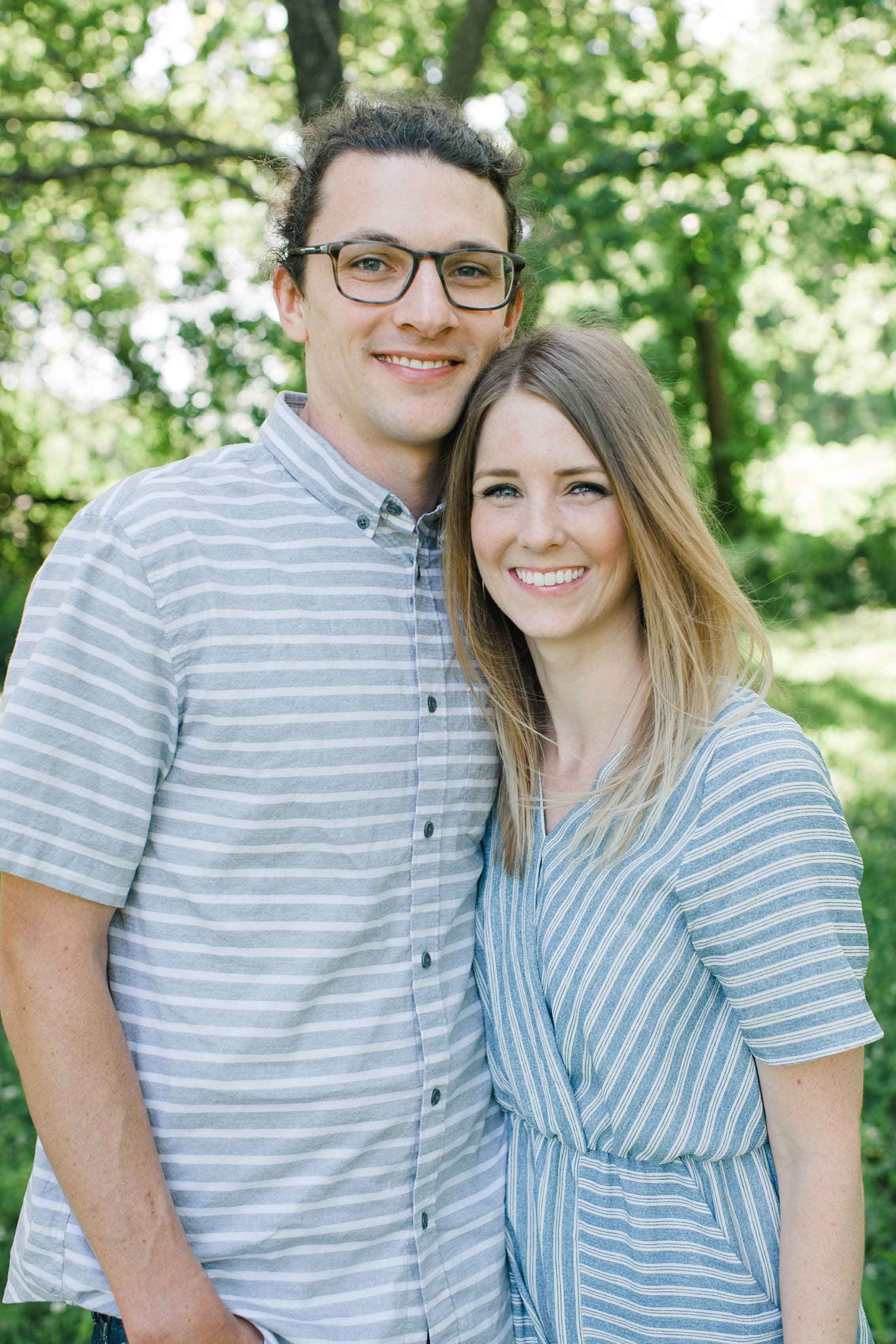 Professional photo of Amanda and her partner outside