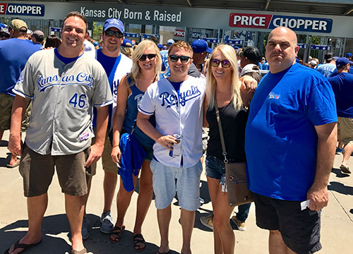 Whitney with family at a Royals baseball game